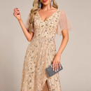 Mother of The Bride Gown for Wedding Sequin Sparkly Evening Dress - AwwwCos