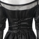 Movie BeetleJuice Delores Cosplay Costume Puff Sleeve Black Dress - AwwwCos