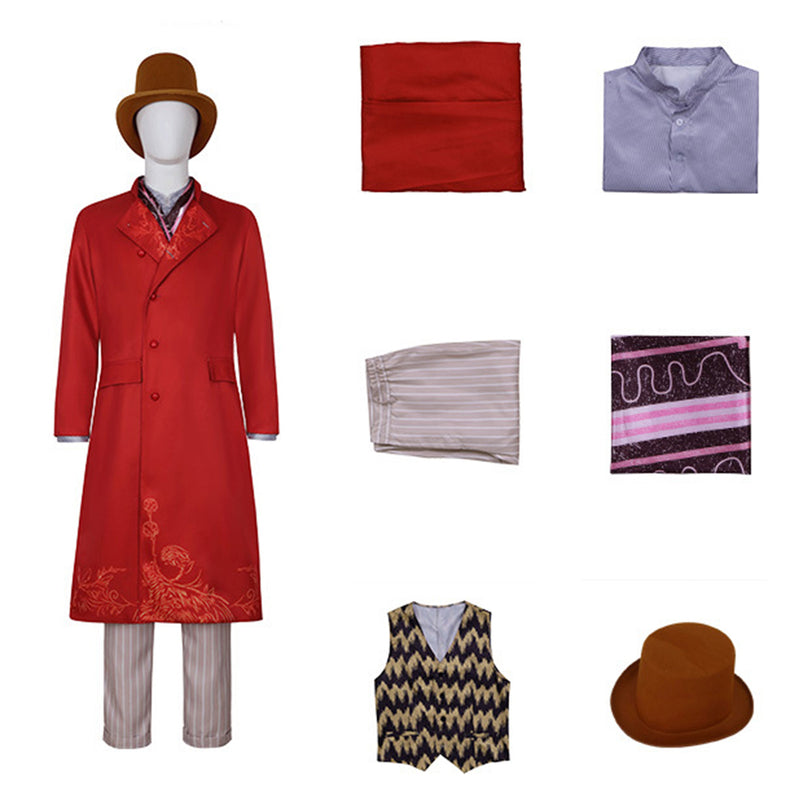 Movie Charlie and The Chocolate Factory Willy Wonka Cosplay Costume