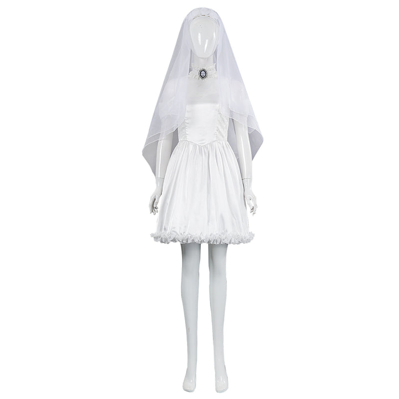 Movie Corpse Bride Emily Cosplay Costume White Wedding Dress - AwwwCos