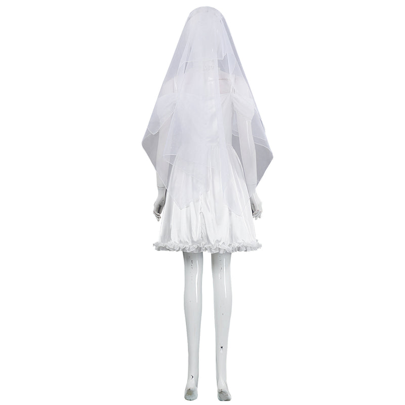 Movie Corpse Bride Emily Cosplay Costume White Wedding Dress - AwwwCos