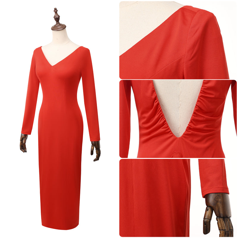 Movie Death Becomes Madeleine Cosplay Costume Red Party Dress - AwwwCos
