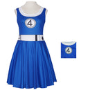 Movie Fantastic Invisible Girl Cosplay Costume Woman Blue Dress - AwwwCos