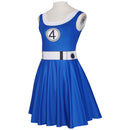 Movie Fantastic Invisible Girl Cosplay Costume Woman Blue Dress - AwwwCos
