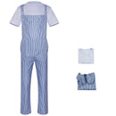 Movie Modern Times The Tramp Cosplay Costume Striped jumpsuit - AwwwCos
