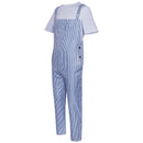 Movie Modern Times The Tramp Cosplay Costume Striped jumpsuit - AwwwCos