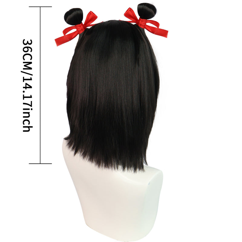 Movie Ne Zha Black Hair Aorun Cosplay Wig with Loong Horn