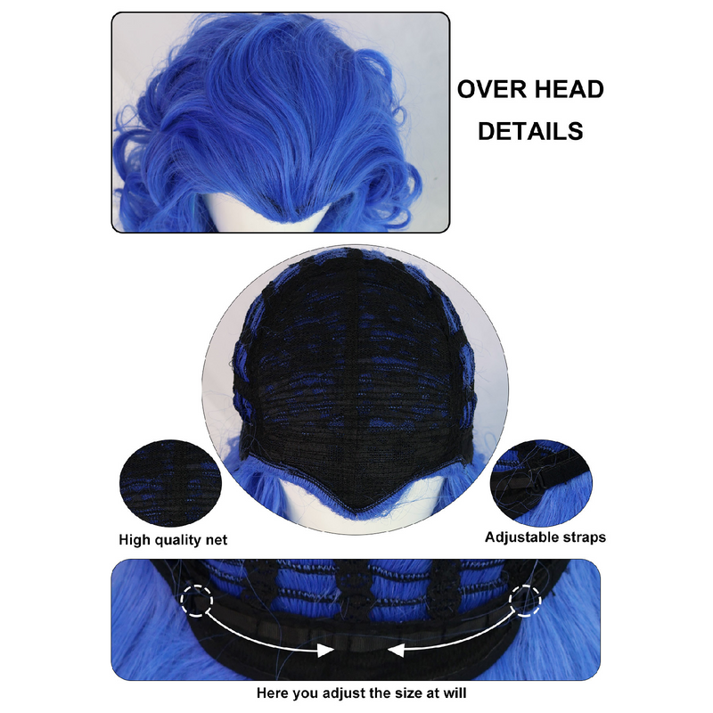 Movie Ne Zha Black Hair Aorun Cosplay Wig with Loong Horn