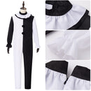 Movie Terrifier Clown Cosplay Costume Black and White Patchwork Jumpsuit