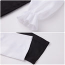 Movie Terrifier Clown Cosplay Costume Black and White Patchwork Jumpsuit