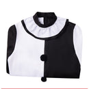 Movie Terrifier Clown Cosplay Costume Black and White Patchwork Jumpsuit