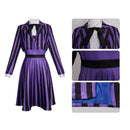 Movie Wednesday Enid Sinclair Cosplay Costume Black Striped Purple Outfits - AwwwCos