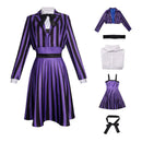 Movie Wednesday Enid Sinclair Cosplay Costume Black Striped Purple Outfits - AwwwCos