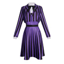 Movie Wednesday Enid Sinclair Cosplay Costume Black Striped Purple Outfits - AwwwCos