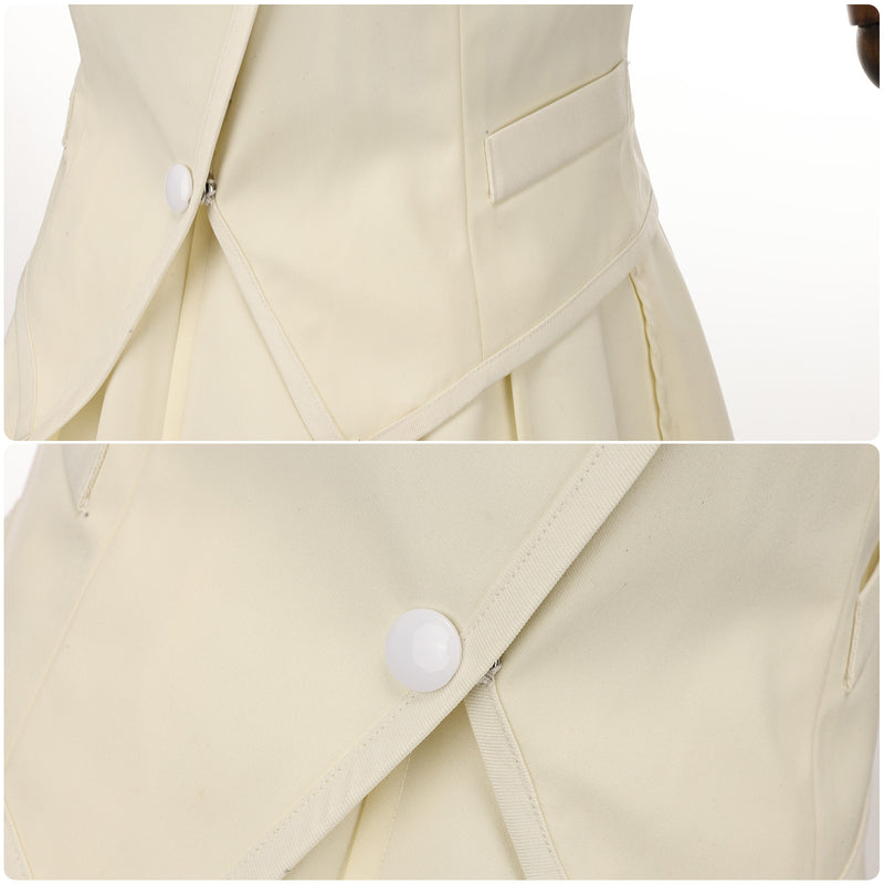 Movie Wicked Glynda Cosplay Costume Ivory Skirt Slim Waist Vest - AwwwCos