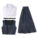 Movie Wicked Nessarose Cosplay Costume Gray Striped Vest Skirt - AwwwCos