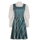 Movie Wicked Nessarose Cosplay Costume Green Striped Dress - AwwwCos