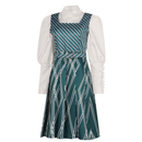Movie Wicked Nessarose Cosplay Costume Green Striped Dress - AwwwCos
