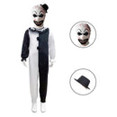 Movie Terrifier It Clown Cosplay Child Black White Spliced Jumpsuit