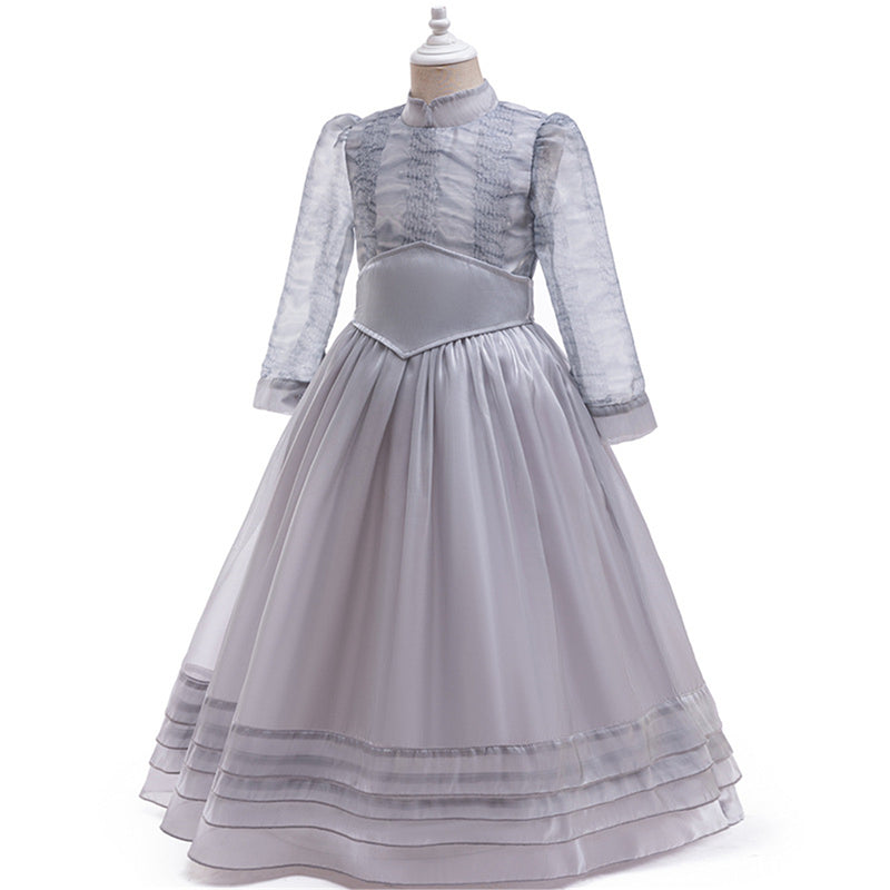 Movies Beetle Juice Astrid Cosplay Costume Kids Gray Dress