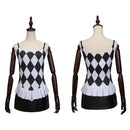 Movies Joker Harley Quinn Cosplay Costume Red Coat Plaid Vest Skirt