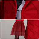 Movies Joker Harley Quinn Cosplay Costume Red Coat Plaid Vest Skirt