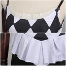 Movies Joker Harley Quinn Cosplay Costume Red Coat Plaid Vest Skirt