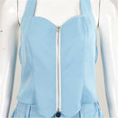 Movies MaXXXine Cosplay Costume Women Blue Suits - AwwwCos
