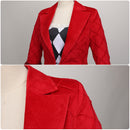 Movies Joker Harley Quinn Cosplay Costume Red Coat Plaid Vest Skirt