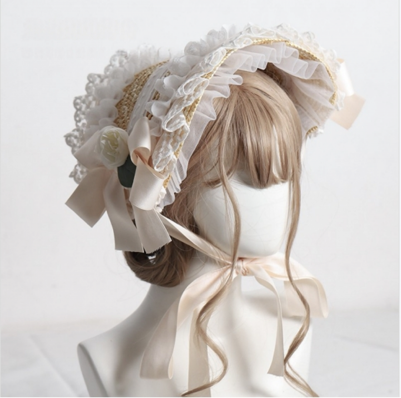 6 Kinds Multicolor Memories Women Summer Lolita Hand-made Bonette Straw Hat - AwwwCos