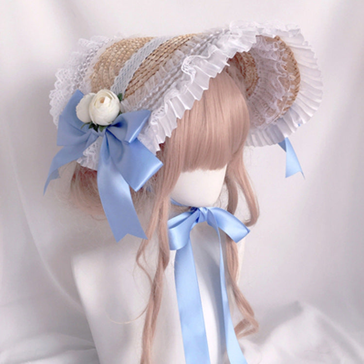 6 Kinds Multicolor Memories Women Summer Lolita Hand-made Bonette Straw Hat - AwwwCos