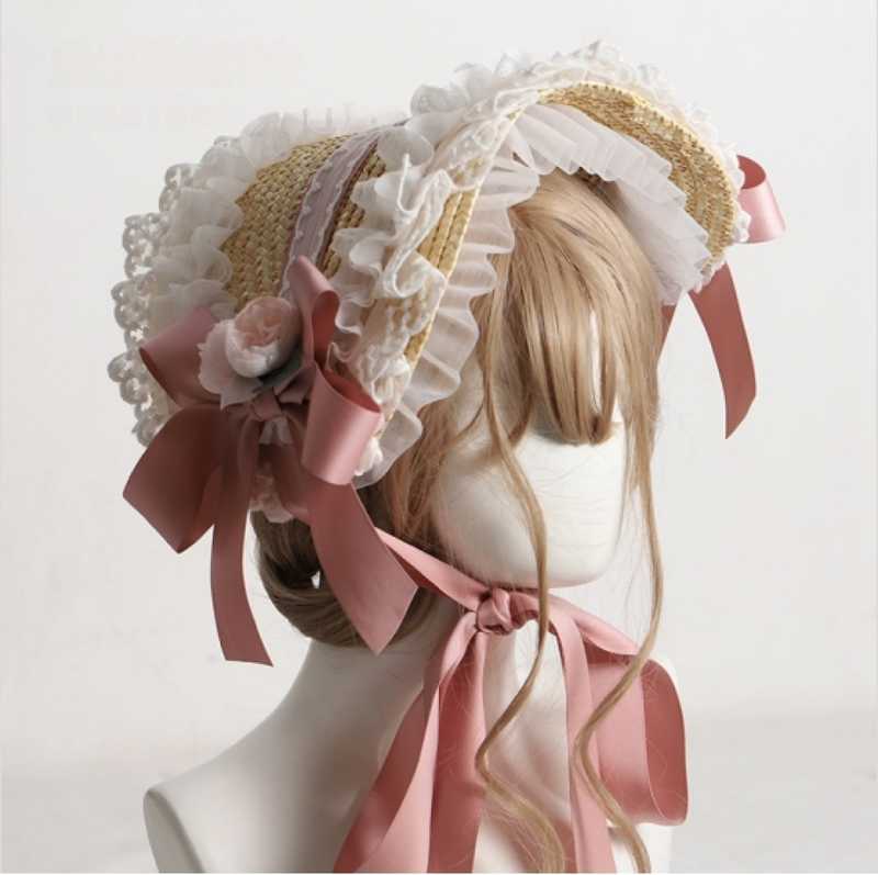 6 Kinds Multicolor Memories Women Summer Lolita Hand-made Bonette Straw Hat - AwwwCos