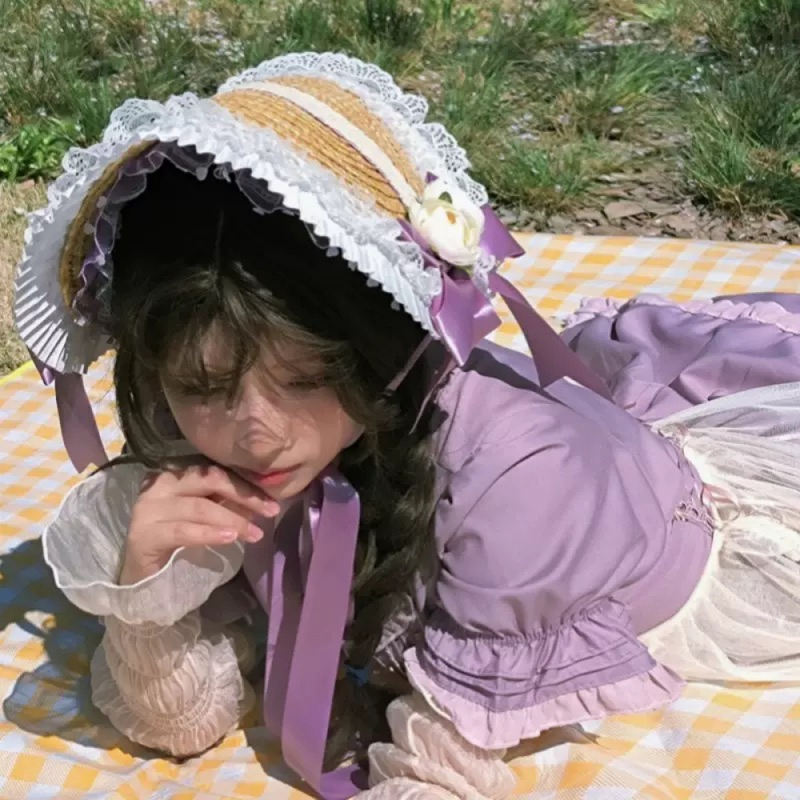 6 Kinds Multicolor Memories Women Summer Lolita Hand-made Bonette Straw Hat - AwwwCos