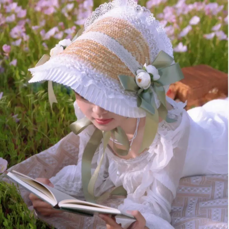 6 Kinds Multicolor Memories Women Summer Lolita Hand-made Bonette Straw Hat - AwwwCos