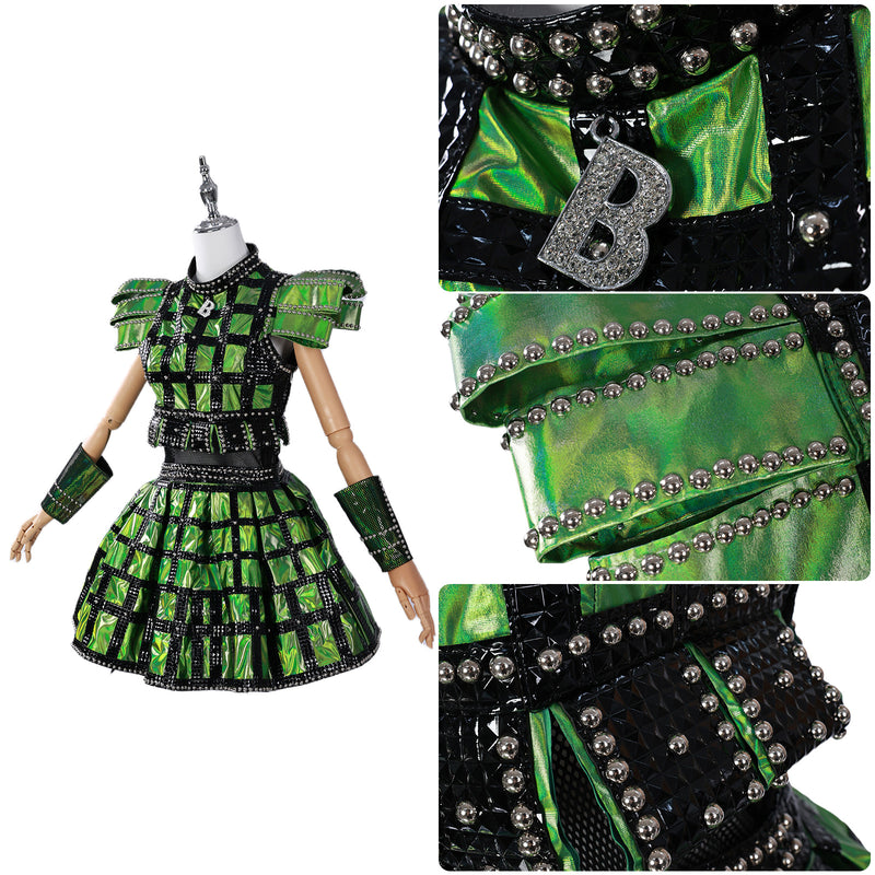 Musical Drama SIX Anne Boleyn Cosplay Costume Green Suit