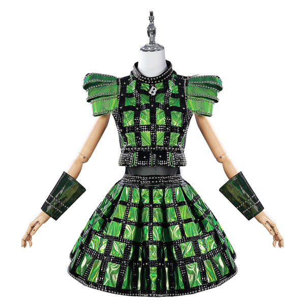 Musical Drama SIX Anne Boleyn Cosplay Costume Green Suit