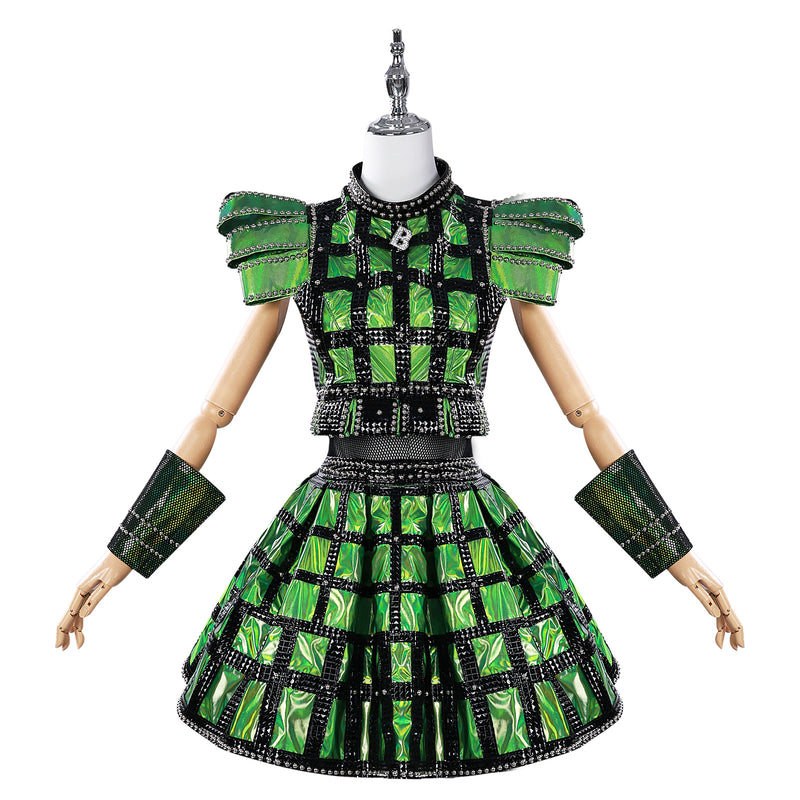 Musical Drama SIX Anne Boleyn Cosplay Costume Green Suit