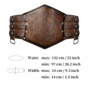Nordic Viking Embossed Medieval Vintage Waist Seal Knight Wide Belt Cross - AwwwCos