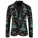 One Button Men Christmas Suit Jacket Blazer Xmas Santa Party Coat - AwwwCos