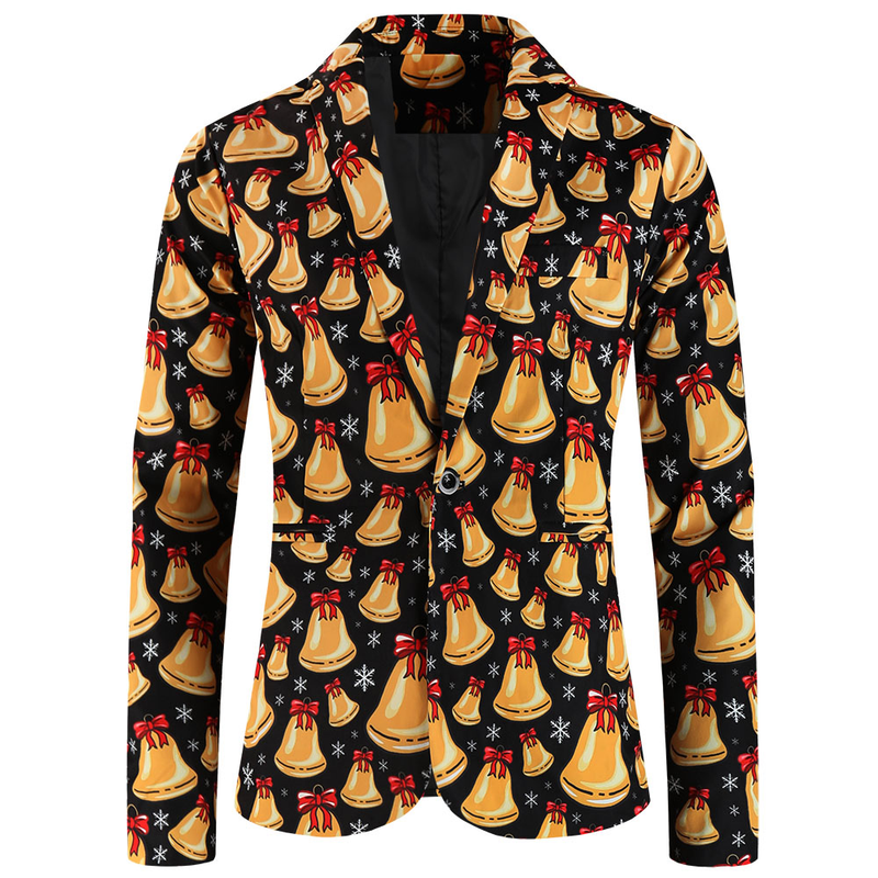 One Button Men Christmas Suit Jacket Blazer Xmas Santa Party Coat - AwwwCos