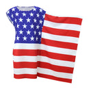 One Size American Flag Cosplay Cape T-Shirt Unisex Patriotic USA Flag Costume