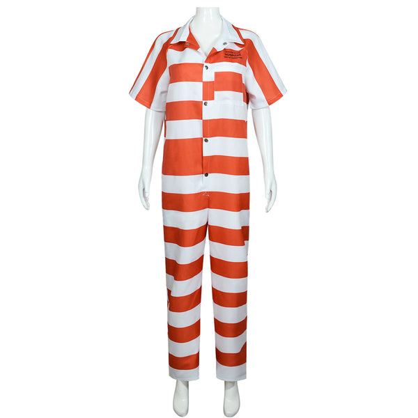 Penguin Sophia Cosplay Costume White Orange Striped Jumpsuit