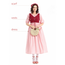 Pink Mid-Sleeve Party Dress Renaissance Medieval Performance Suit - AwwwCos