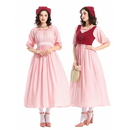 Pink Mid-Sleeve Party Dress Renaissance Medieval Performance Suit - AwwwCos