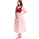 Pink Mid-Sleeve Party Dress Renaissance Medieval Performance Suit - AwwwCos