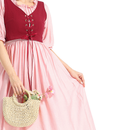 Pink Mid-Sleeve Party Dress Renaissance Medieval Performance Suit - AwwwCos