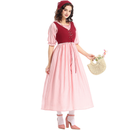 Pink Mid-Sleeve Party Dress Renaissance Medieval Performance Suit - AwwwCos