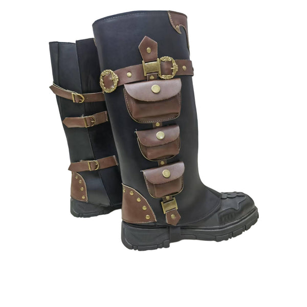 Pirate Steampunk Viking Cosplay Shoes Accessories Boot Covers With Bag