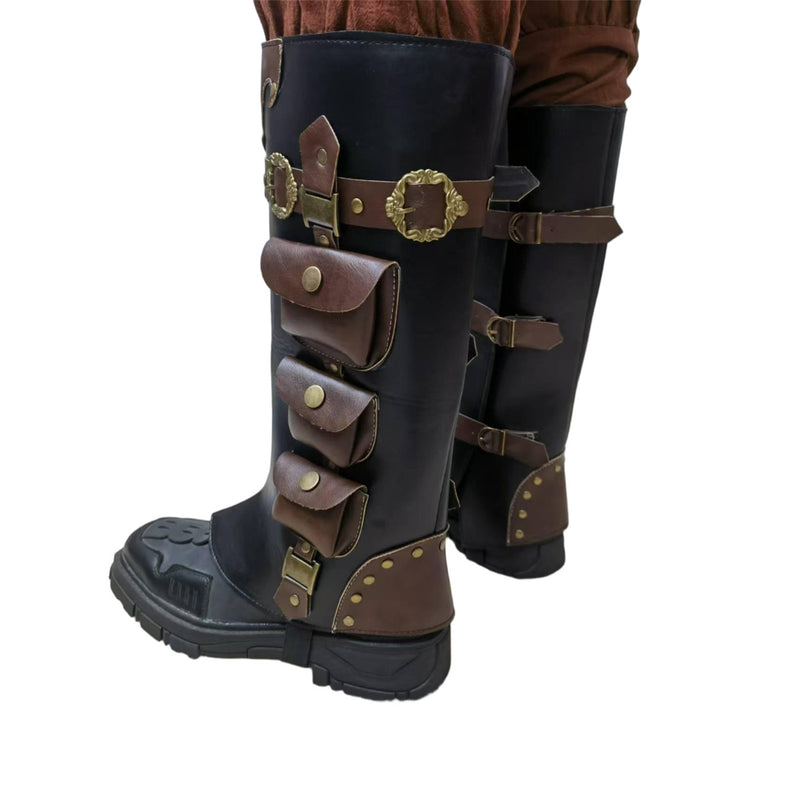 Pirate Steampunk Viking Cosplay Shoes Accessories Boot Covers With Bag