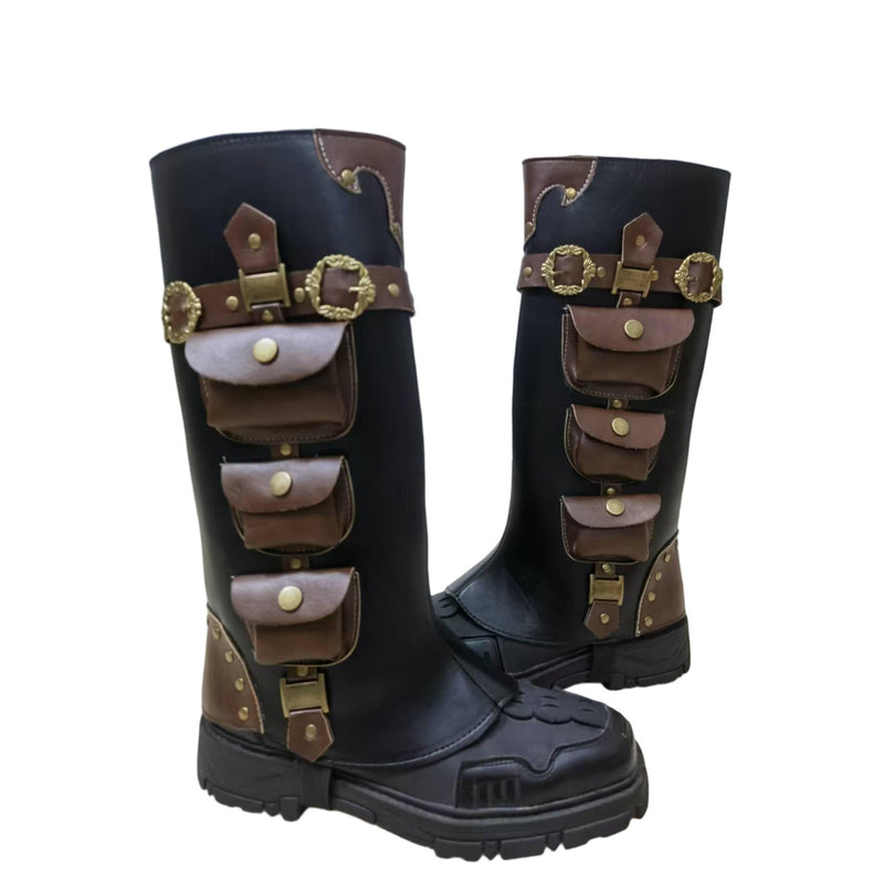 Pirate Steampunk Viking Cosplay Shoes Accessories Boot Covers With Bag